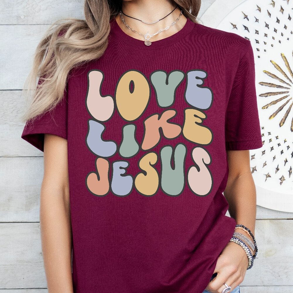 Love Like Jesus Retro Faith Christian Shirt Unisex Handmade